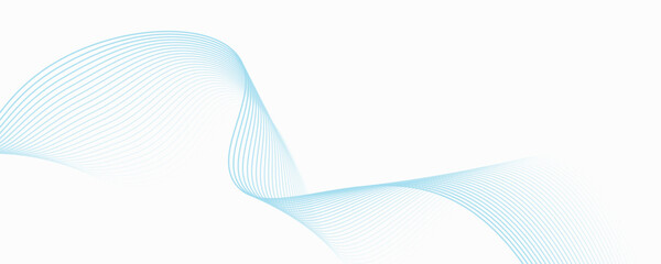 Abstract blue smooth waves on white background.Vector illustration.