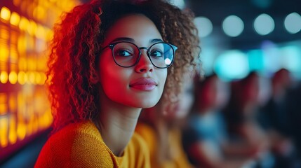 Diverse team collaborating via digital tools in a modern conference room.