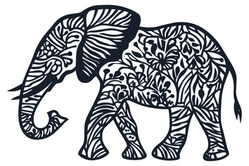 Decorative Elephant vector cut file