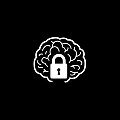 Vector Brain with Padlock Inside | Security and Privacy Conceptual Icon