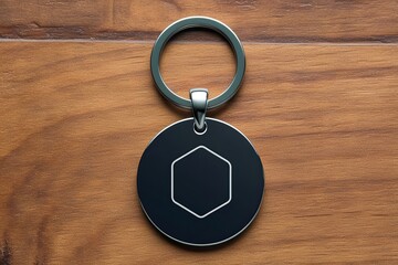 Realistic Metal Keyring with Chain and Customizable Blank Icons