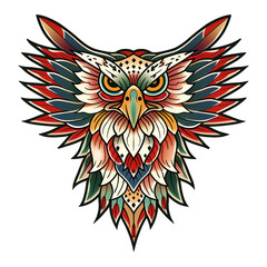 Fototapeta premium Eagle head very simple traditional tattoo flash styles illustration
