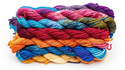 A vibrant bundle of Mexican rug yarn in a rainbow of colors