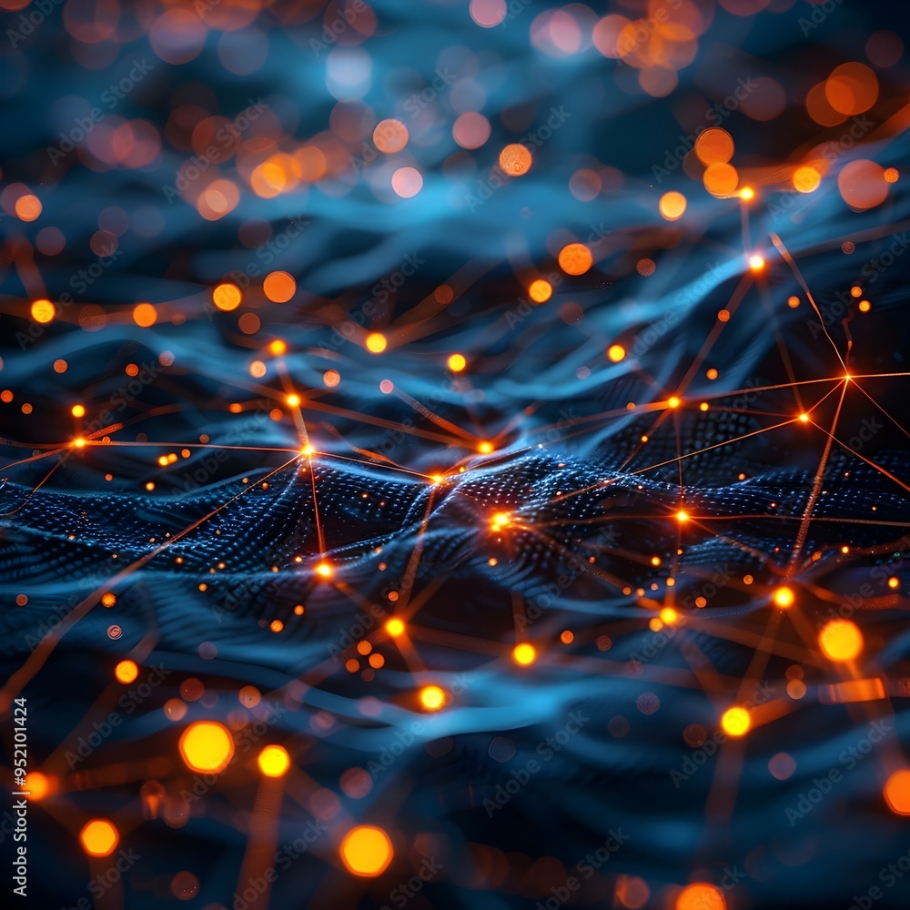 Aufkleber glowing digital network representing the spread of ideas in a virtual space