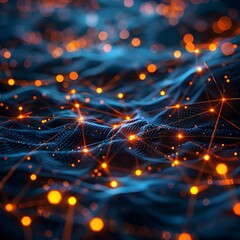 Obraz premium Glowing Digital Network Representing the Spread of Ideas in a Virtual Space