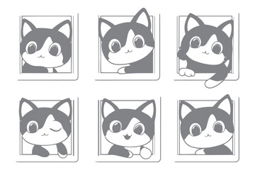 Cricut cat peeking from a window