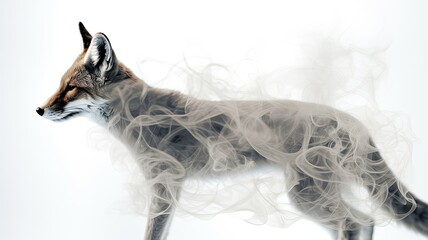 Fototapeta premium animals emerging from smoke