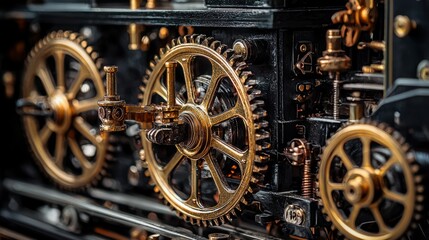 Fototapeta premium Steam-powered clockwork automaton working on a mechanical creation