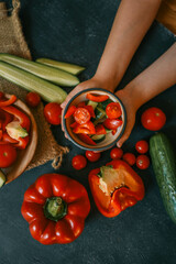 Fresh vegetables. Assortment of fresh vegetables close up. Healthy food