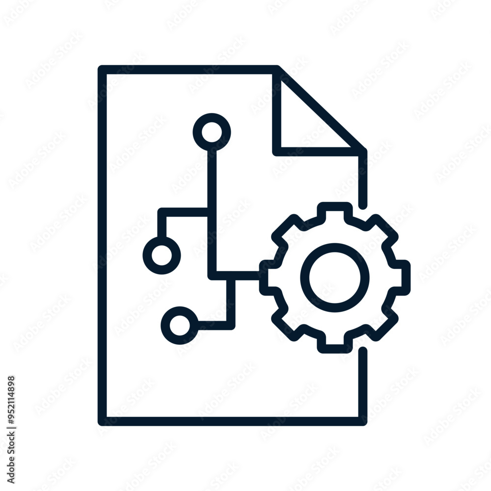 Poster document, gear, circles, lines. the concept represents a multifunctional technology for processing, 