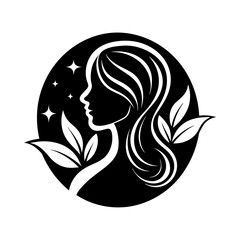 Beauty Salon logo icon for woman silhouette