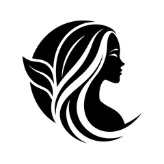 Salon logo icon for woman silhouette
