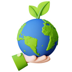 Earth Reforestation 3D Icon