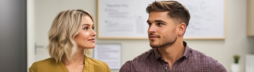 Obraz premium A young adult survivor and their partner having a thoughtful discussion