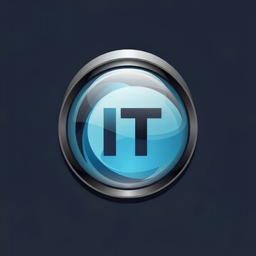 IT support service icon, logo on black background 