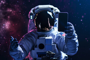 Modernistic futuristic space traveling conceptual photo image AI generative cosmic science fiction