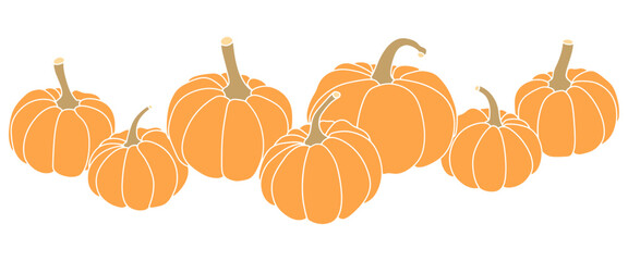 pumpkins vector illustration for Fall and Thanksgiving season. Vector isolated on white background
