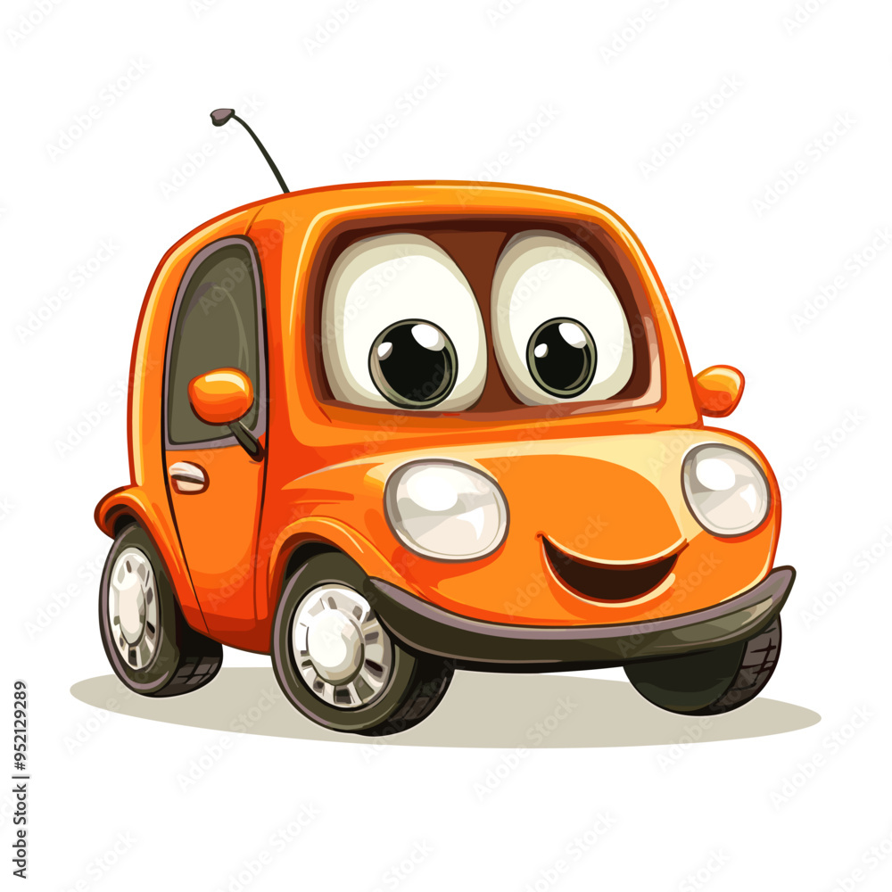 Wall mural vector character car on white background .Generative AI