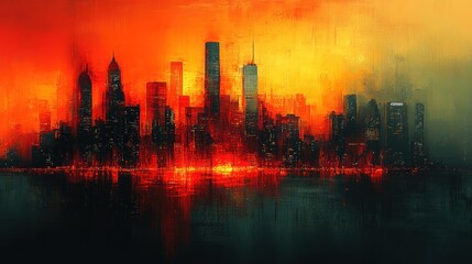 Fototapeta premium Cityscape at Sunset