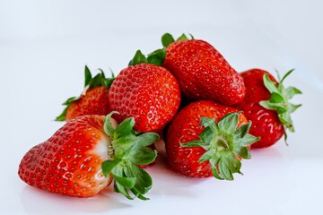 strawberries on a white background
