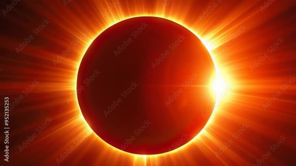 Aufkleber solar eclipse phenomenon with sun corona visible during totality phase astronomy celestial events concept smooth zoom in motion
