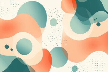 Fototapeta premium Light and Playful Organic Shapes Forming Sweet Pastel Clipart Pattern with Soft, Smooth Flow