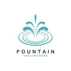 Fountain Logo Simple Silhouette Design