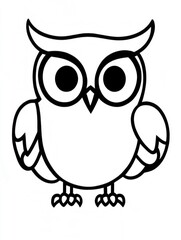 Fototapeta premium A delightful owl coloring page designed for a joyful learning experience for young children, perfect for ages two and up