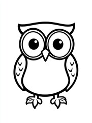 Fototapeta premium A delightful owl coloring page for young children featuring a cute design perfect for inspiring creativity and fun at home or in a classroom setting