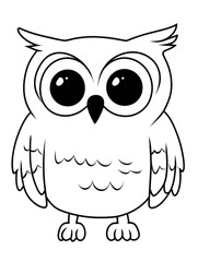 Fototapeta premium A delightful owl coloring page designed for young children to inspire creativity during playful moments