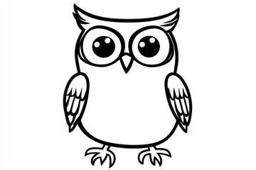 Fototapeta premium Enjoy a delightful owl coloring page designed for young children to spark creativity and fun during arts and crafts time for two-year-olds