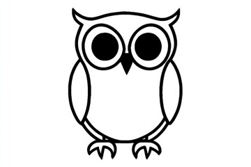 Engaging and simple owl coloring page designed for young children, perfect for a creative activity at home or in preschool settings during art time