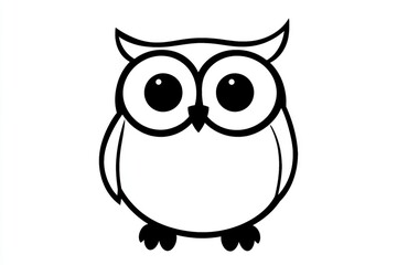 Fototapeta premium Delightful owl coloring page perfect for a 2-year-old child’s creative expression during playtime at home