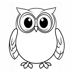 Fototapeta premium A delightful owl coloring page designed for young children, perfect for creative exploration and artistic playtime, suitable for toddlers aged 2
