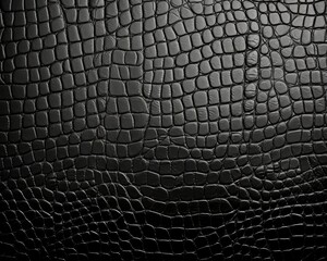 Black leather close-up texture flat lay background