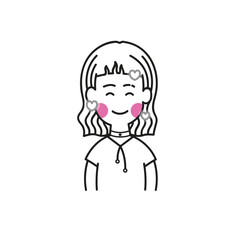 Fototapeta premium Character: stylish girl mask according to feelings 