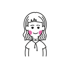 Character: stylish girl mask according to feelings	