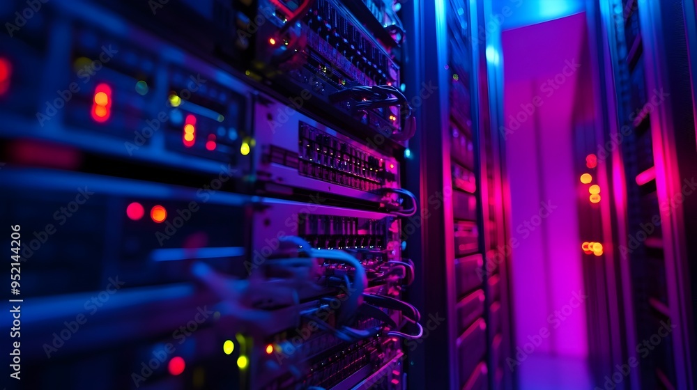 Poster redundant networking equipment for reliable and efficient data center ensuring continuous uptime and