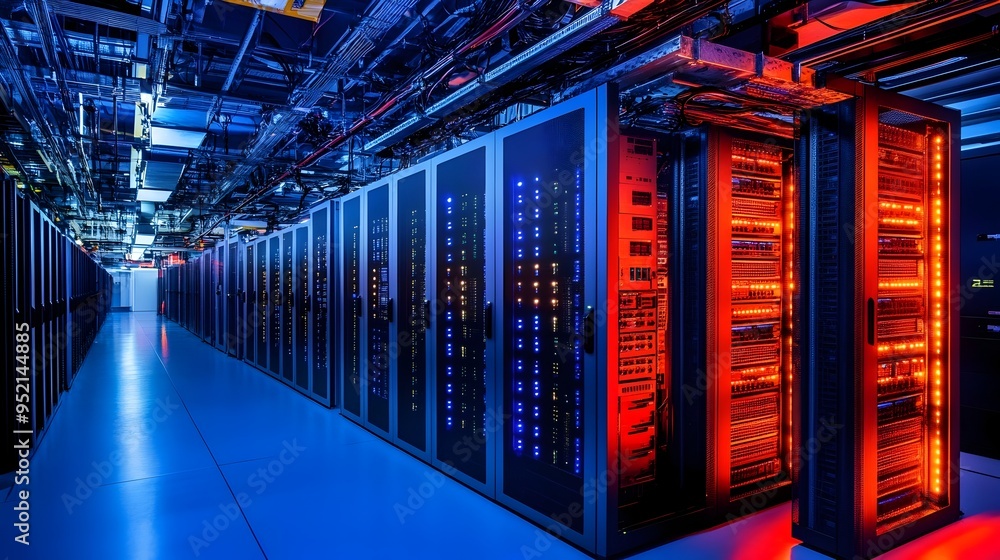 Poster powerful firewall safeguarding digital infrastructure and network security in data center robust cyb