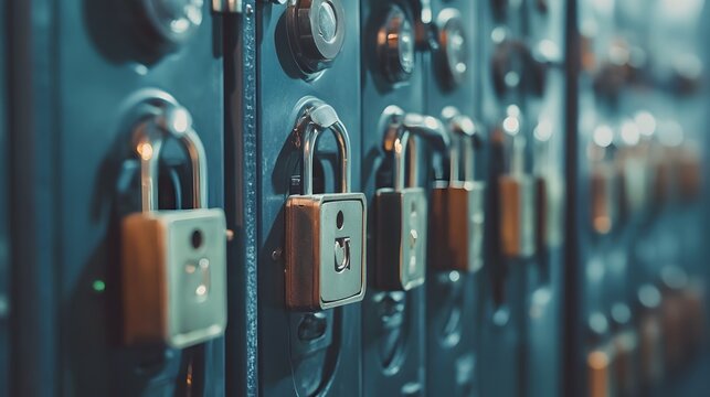 Photograph showcasing a range of multi factor authentication devices used to secure access to a data center including biometric scanners card readers and other advanced security technologies
