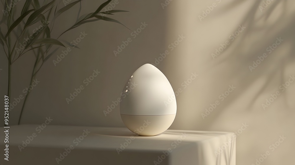 Poster elegant and advanced smart skincare device featuring led indicators against a neutral background pro