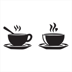 Print Coffee Beans Black silhouette vector in white background 
