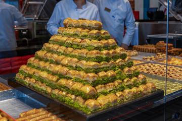 Türkiye. Istanbul. Hafiz Mustafa pastry shop. Baklava