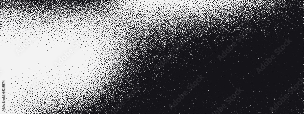Aufkleber noise gradient vector texture. random gritty background. monochrome halftone pattern. distressed bla