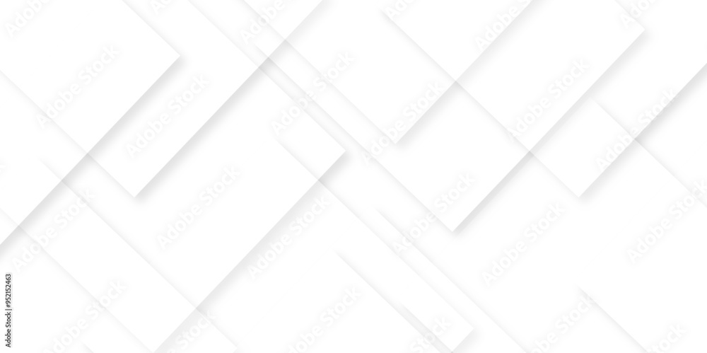 Poster abstract white line with square shape shadow background. vector illustration, white business style v