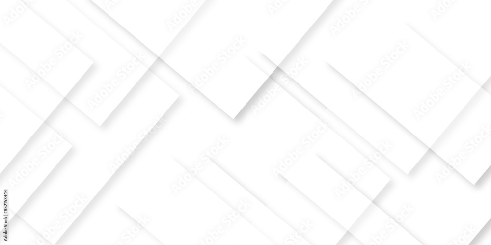 Poster abstract white line with square shape shadow background. vector illustration, white business style v
