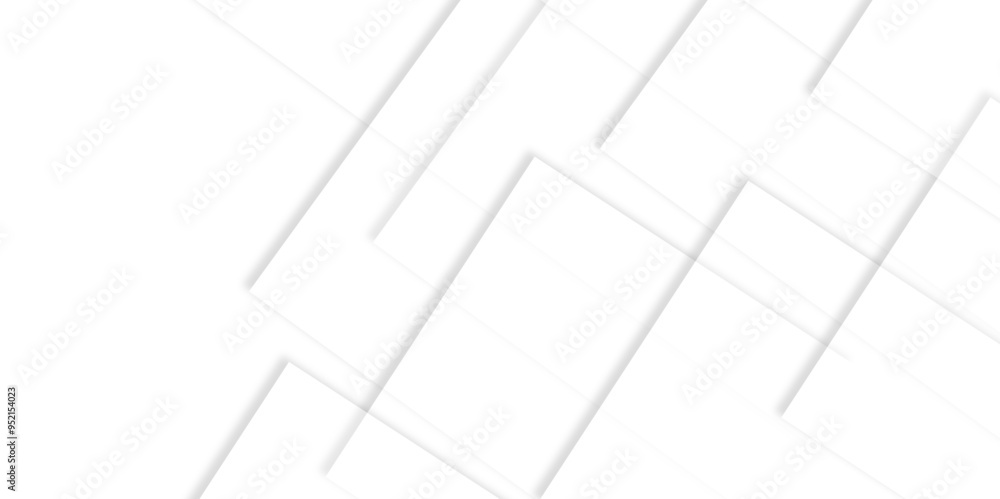 Poster abstract white line with square shape shadow background. vector illustration, white business style v