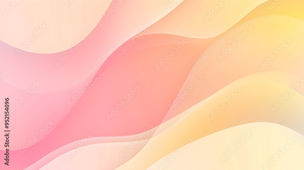 Poster minimalistic slide background featuring a soft blend of pink and pastel yellow gradients creating a 