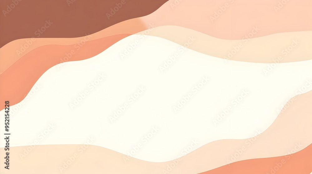 Poster minimalist slide background with warm peach and cream gradient tones and subtle dark brown accent at