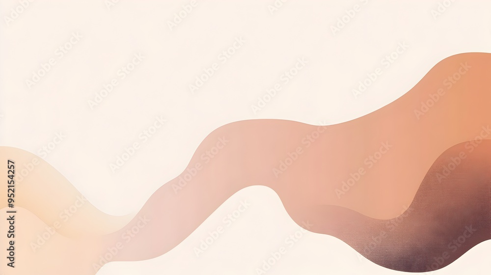 Poster A of a minimalistic slide background featuring a soft gradient blend of peach and cream tones with a subtle dark brown accent along the edges leaving a clean centered space for content placement
